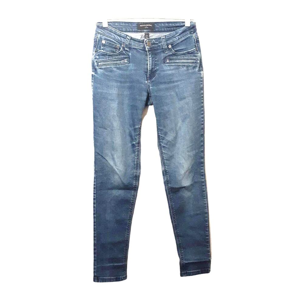 Banana Republic womens skinny legging jeans 25x27 0R blue jegging zipper pockets